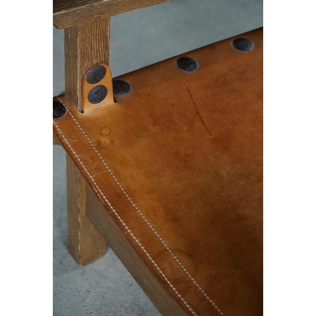 Mid 20th Century Spanish Brutalist Armchairs in Wood & Leather, 1960s, Set of 2 For Sale - Image 17 of 18