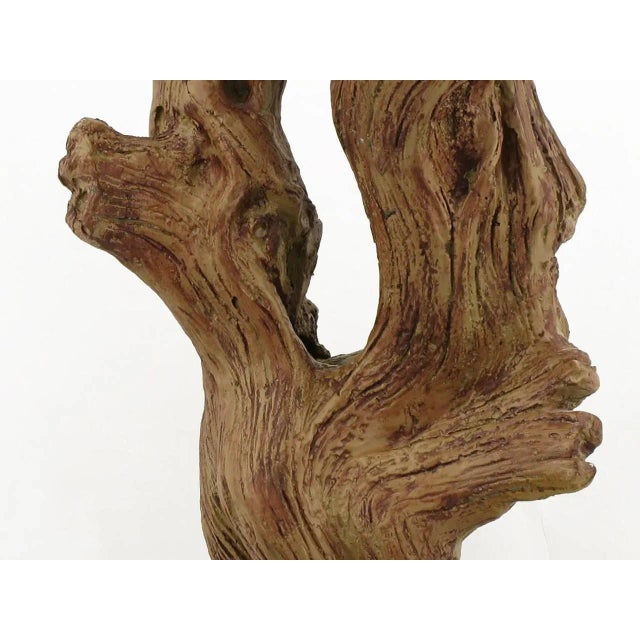 Ceramic Driftwood-Form Faux Bois Table Lamps - a Pair For Sale - Image 4 of 6