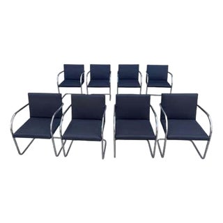Late 20th Century Mies van der Rohe Set of 8 Brno Chairs for Knoll For Sale