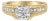 14K Yellow Gold 1.0 Cttw Princess Composite Diamond Engagement Ring, Size 7 For Sale