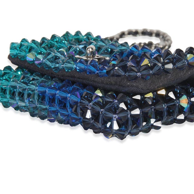 Blue Ombre Beaded Micro Clutch On Chain For Sale In New York - Image 6 of 9