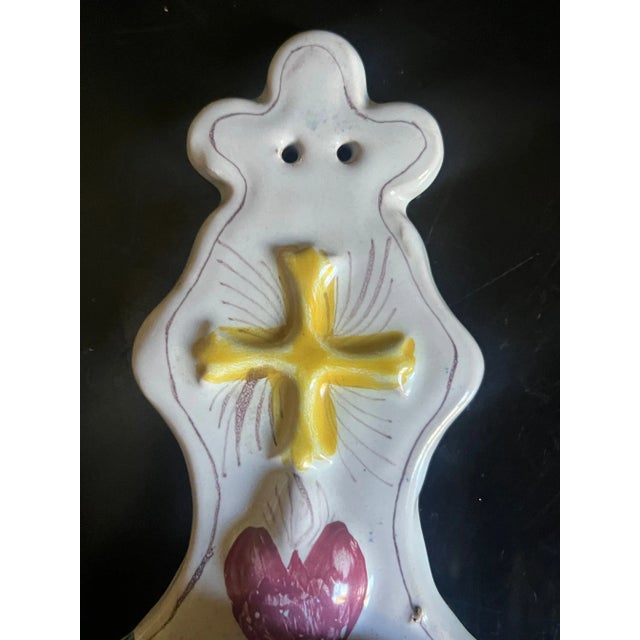 Late 19th Century 19th Century French Ceramic Holy Water Font For Sale - Image 5 of 6