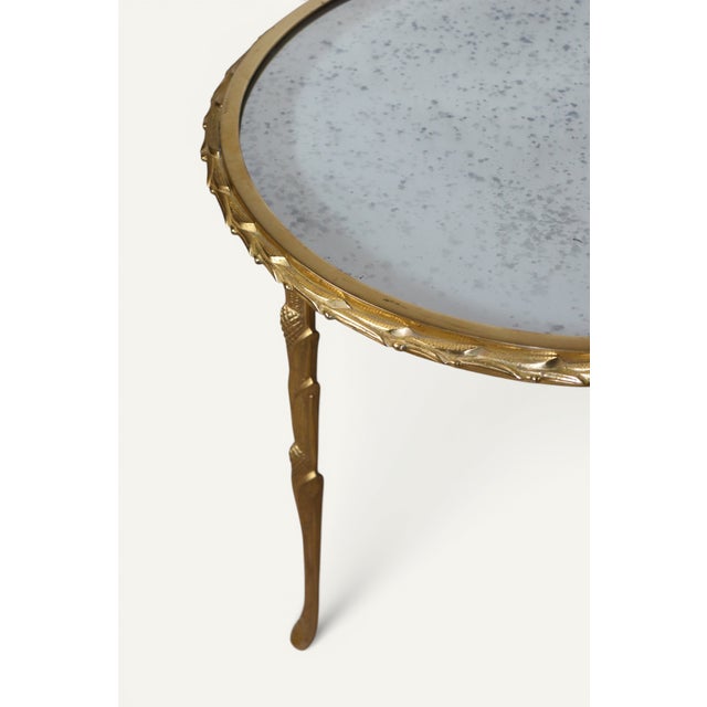 Coffee Table in Gilt Bronze and Aged Mirror from Baguès, 1950s For Sale - Image 9 of 18