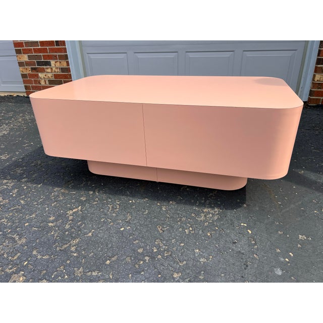 1980 Pink Laminate Coffee Table For Sale - Image 4 of 4