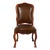 18th C Carved Walnut Leather Side or Desk Chair For Sale