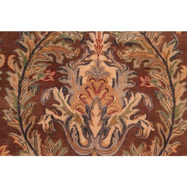 1990s Art Nouveau 1990's Pak-Persian Brown/Gold Wool Rug - 8'2'' X 11'1'' For Sale - Image 5 of 9