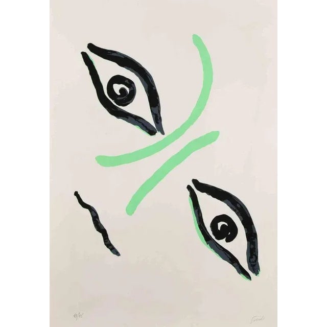 Virgilio Guidi, Countess Portrait, Lithograph, 1970s For Sale - Image 4 of 4