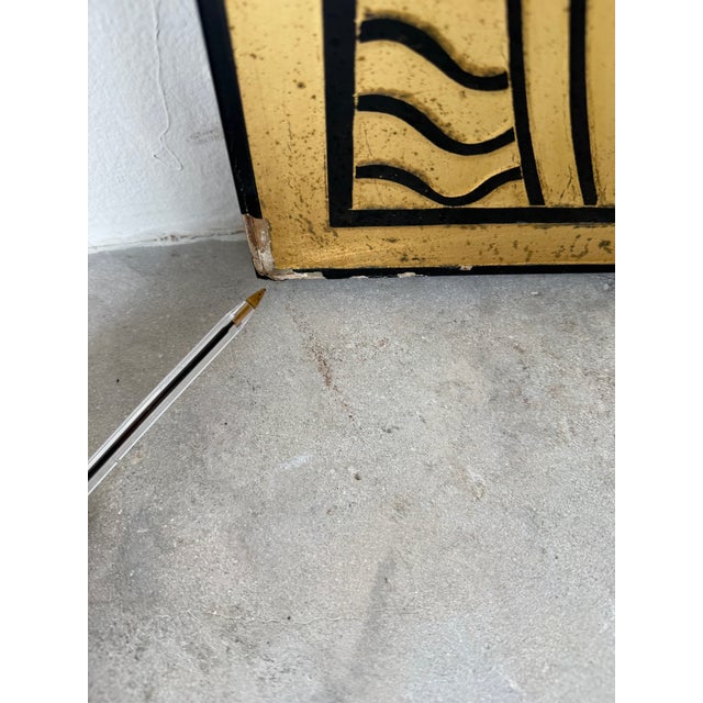 Vintage Art Deco Asian-Style Four-Panel Folding Screen - Room Divider For Sale - Image 9 of 12