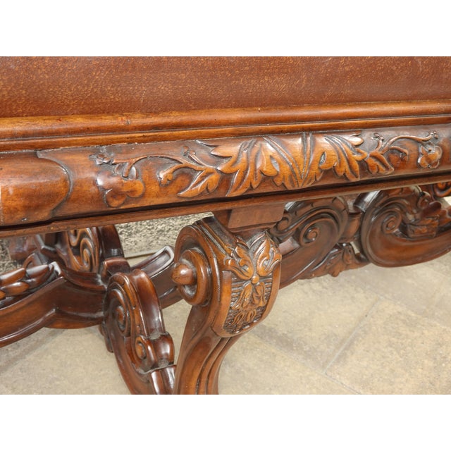 Bench for Theodore Alexander, William's Window Seat, Ornate Base W Leather Cover For Sale - Image 13 of 15