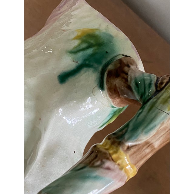 19th Century Ceramic Majolica Bird Cockatoo Pitcher For Sale - Image 9 of 11