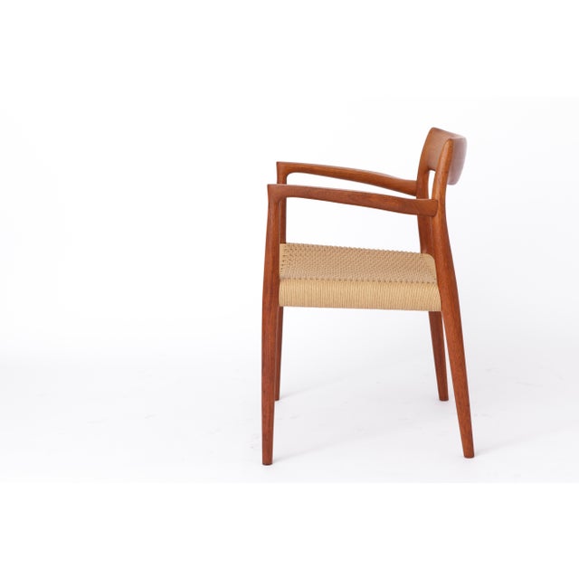 Mid-Century Danish Modern Model 57 Armchair in Teak with Papercord Seat by Niels Otto (N. O.) Møller for J. L. Møllers, 1960s For Sale - Image 4 of 11