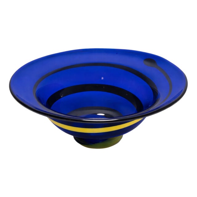 Blue Art Glass Bowl, 1960s For Sale