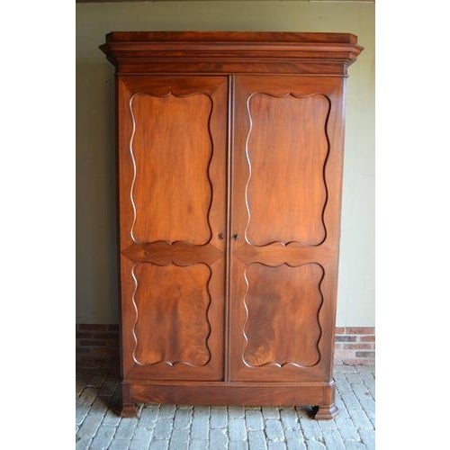 Antique Biedermeier Mahogany Wardrobe For Sale - Image 9 of 10