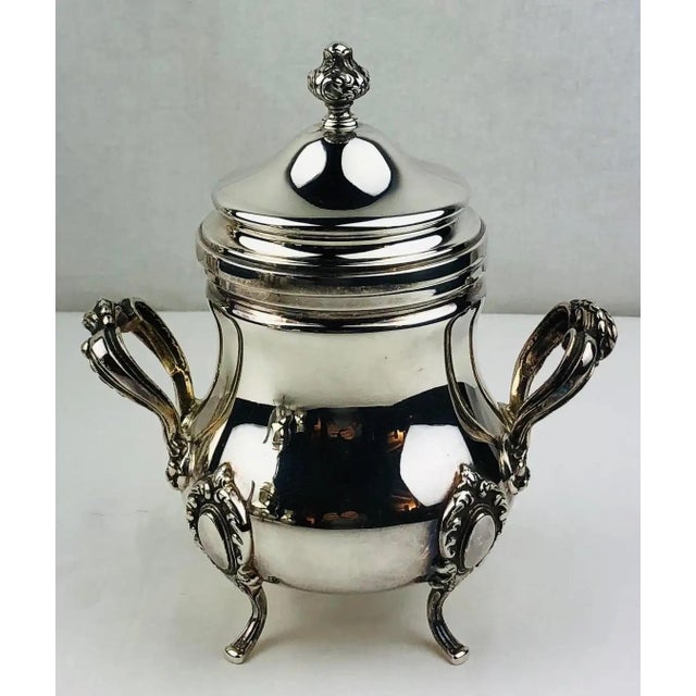 Early 20th Century European Silver-Plated Five-Piece Tea & Coffee Service on Ornate Serving Tray For Sale In Miami - Image 6 of 15