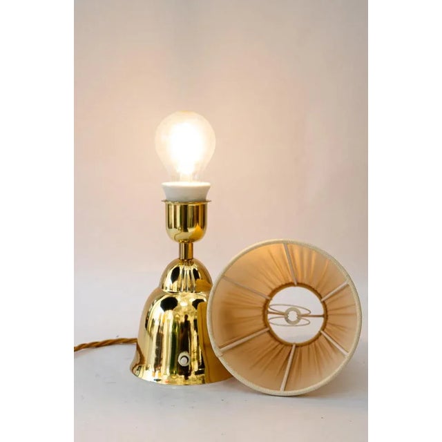 Gold Brass Table Lamp with Fabric Shade, Vienna, 1950s For Sale - Image 8 of 14
