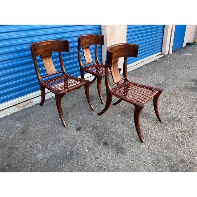 T. H. Robsjohn-Gibbings Klismos Style Walnut Chairs…set of 3 For Sale In San Diego - Image 6 of 17