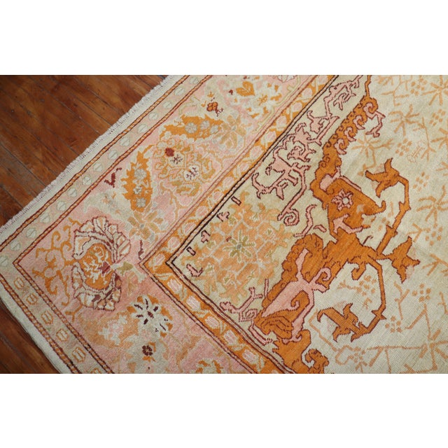 Zabihi Collection Ivory Antique Large Oushak Rug - 11'8" x 15'6" For Sale - Image 10 of 12