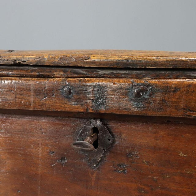 Antique Poplar Chest with Painted Interior, Italy, 18th Century For Sale - Image 7 of 14