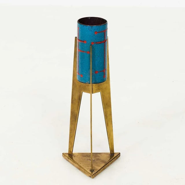 Mid-Century Modern Set of Four Italian Enamel Votives For Sale - Image 3 of 13