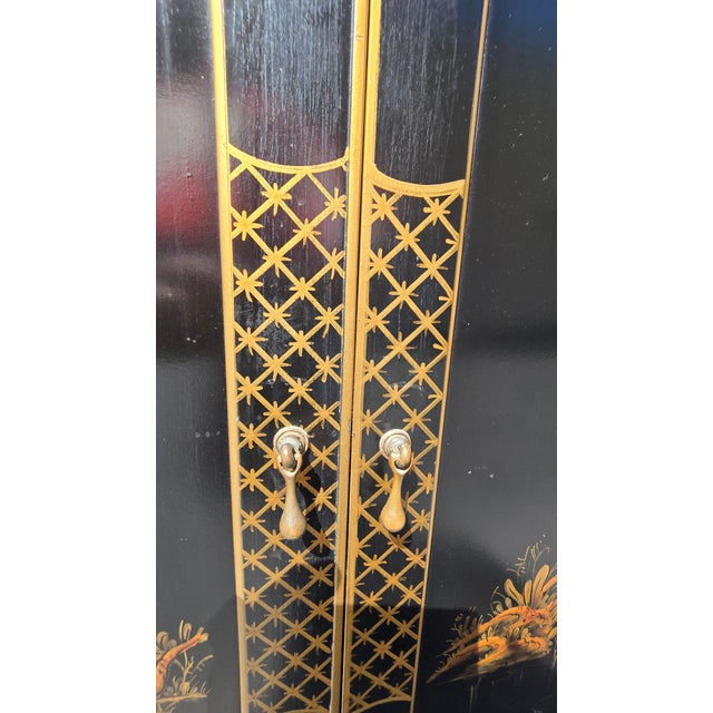 Vintage Chinese Asian Black Lacquer Chinoiserie Sideboard Credenza Greene Hinkle For Sale - Image 17 of 18
