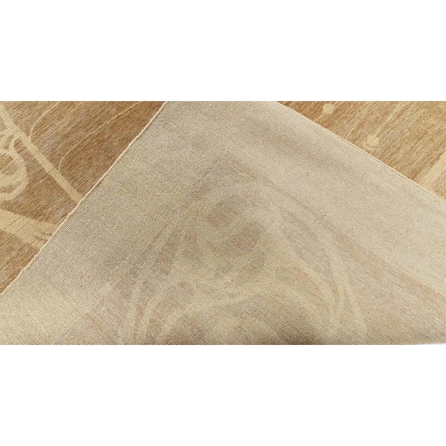 Modern Art Nouveau-Inspired Abstract Tan With Beige Rug "Vinedrift" For Sale - Image 9 of 9