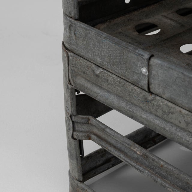 20th Century Czechia Metal Stool With Leather Seat For Sale - Image 14 of 18