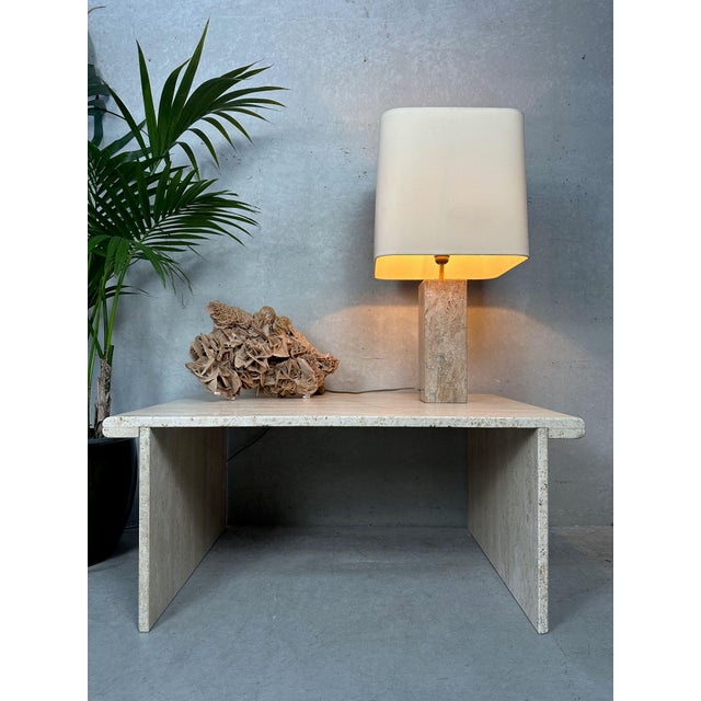 Vintage Travertine Side Table, 1970s For Sale - Image 3 of 11