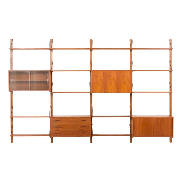 Mid-Century Modern Danish Teak Wall Unit in the style of Poul Cadovius, 1960s For Sale