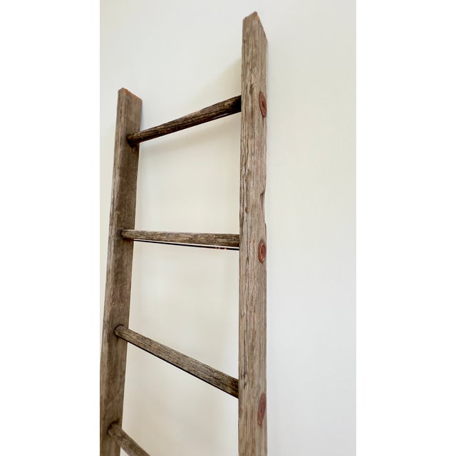 Early 20th Century Primitive Kansas Homestead Wooden Blanket Ladder For Sale - Image 4 of 8