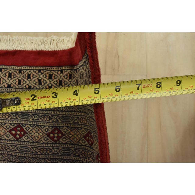 Bokhara Jaldar Rug 8’3” X 10’2” Red Wool Tribal Hand-Knotted Oriental Carpet For Sale - Image 12 of 14
