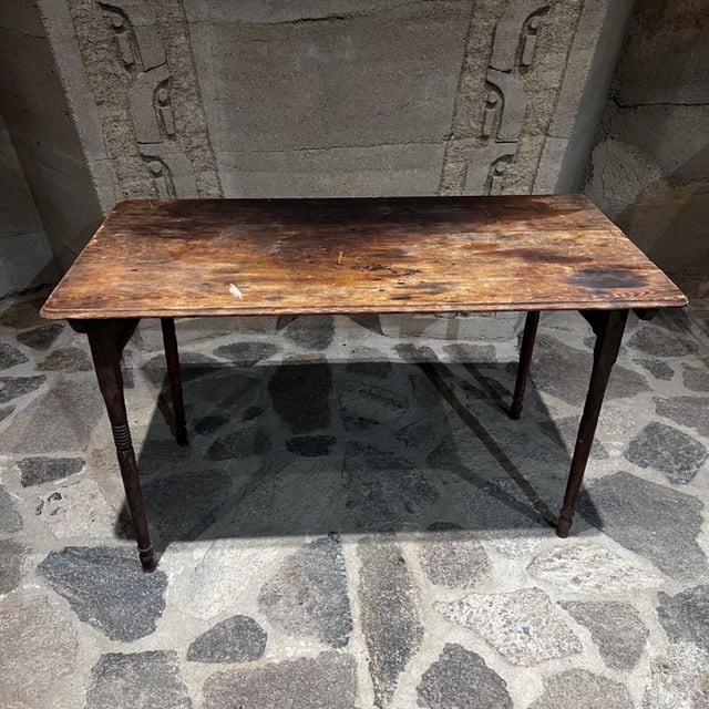 1920s Antique Folding Wood Table Rustic Farm For Sale - Image 4 of 10