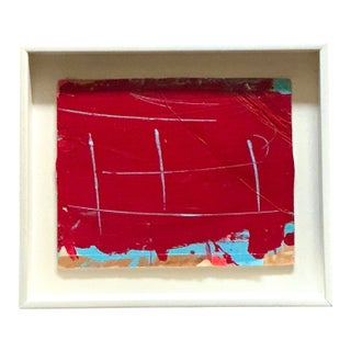 Vintage Framed Red Abstract Painting For Sale