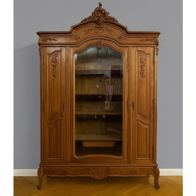 Louis XV Rococo Style Bookcase in Carved Walnut For Sale - Image 6 of 6
