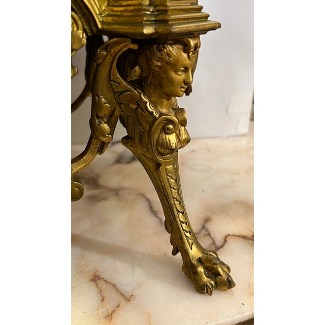French Louis XV Style Ormolu Bronze Mantel Clock For Sale - Image 9 of 12