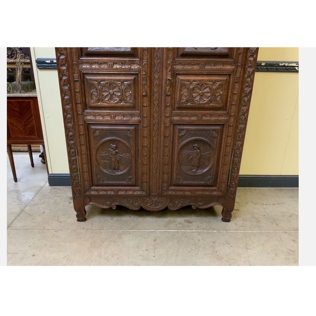 Antique Breton Cupboard, Linen Cupboard For Sale - Image 6 of 8