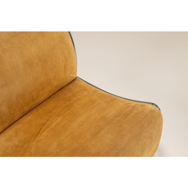 Nubuck Leather Lounge Chairs by Vittorio Introini for Saporiti, Italy, 1960, Set of 2 For Sale - Image 9 of 15