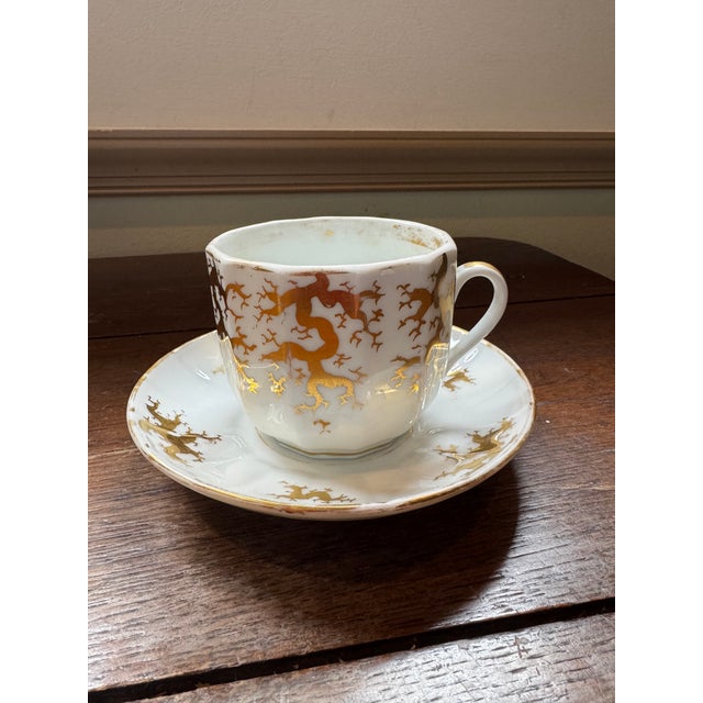 Early 19th Century Old Paris Porcelain Cup and Saucer For Sale - Image 14 of 15
