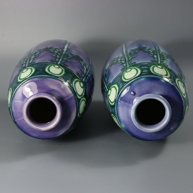 Ceramic Pair of Minton Secessionist Purple No.1 Vases For Sale - Image 7 of 11
