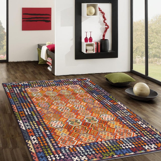 Pasargad Home Kilim Multi Wool Area Rug- 8' 4'' X 11'11'' For Sale - Image 4 of 4