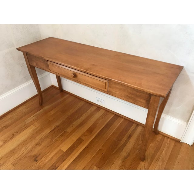 Traditional Ethan Allen Solid Maple Console Table With Drawer Chairish