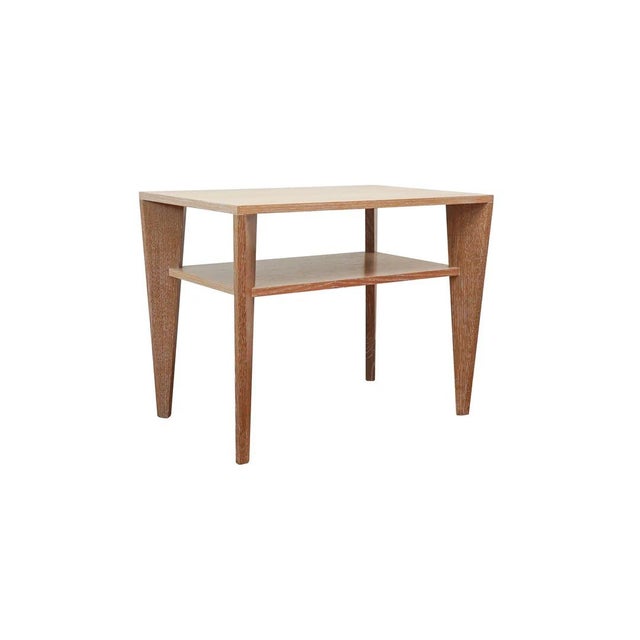 Versatile side table with multi-sided diagonal base. Shown in medium cerused oak. Lead time: 6-8 weeks width: 28" depth:...