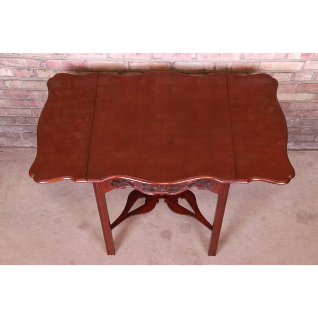 Baker Furniture Historic Charleston Collection Carved Mahogany Pembroke