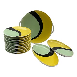 Luce Porcelain Dessert Serving, 1960s, Set of 15 For Sale