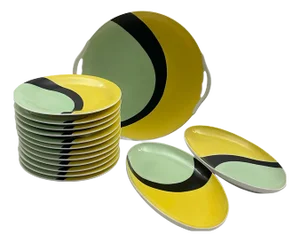Luce Porcelain Dessert Serving, 1960s, Set of 15