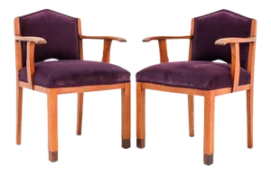 Set of Oak Art Deco Armchairs from FA Drilling Amsterdam, 1920s