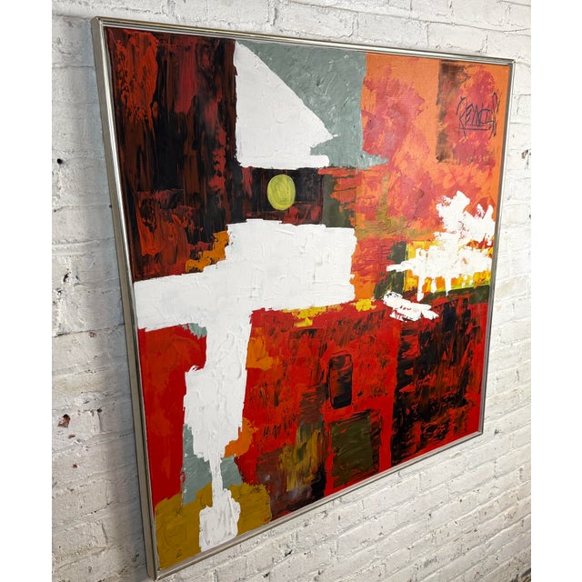 Abstract Late 20th Century Abstract Oil on Canvas by Lee Reynolds Burr For Sale - Image 3 of 8