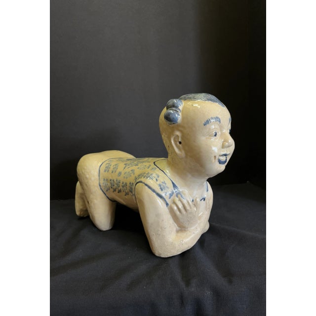 Asian Blue and White Pillow Rest For Sale In West Palm - Image 6 of 11