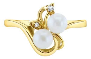 4MM Cultured Pearl Cluster Ring 14k Yellow Gold, Size 4