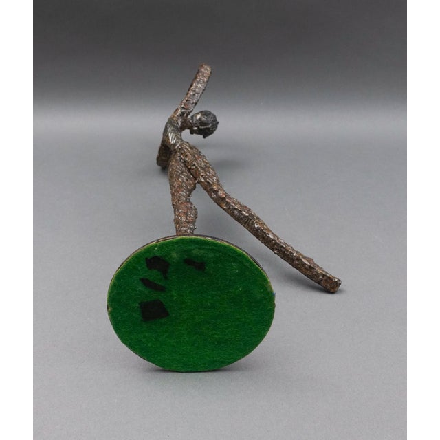 Brown Vintage Arik Amir Brutalist Figurative Sculpture of a Dancer For Sale - Image 8 of 8