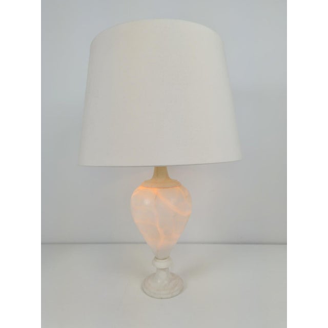 Alabaster Amphora Shaped Mother table Lamp Lit from Within Monumentally sized, classical, covered Greek urn style lamp...